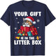 Merry Christmas Your Present Is In The Litter Box MANX Cat T-Shirt - T-Shirt | Navy
