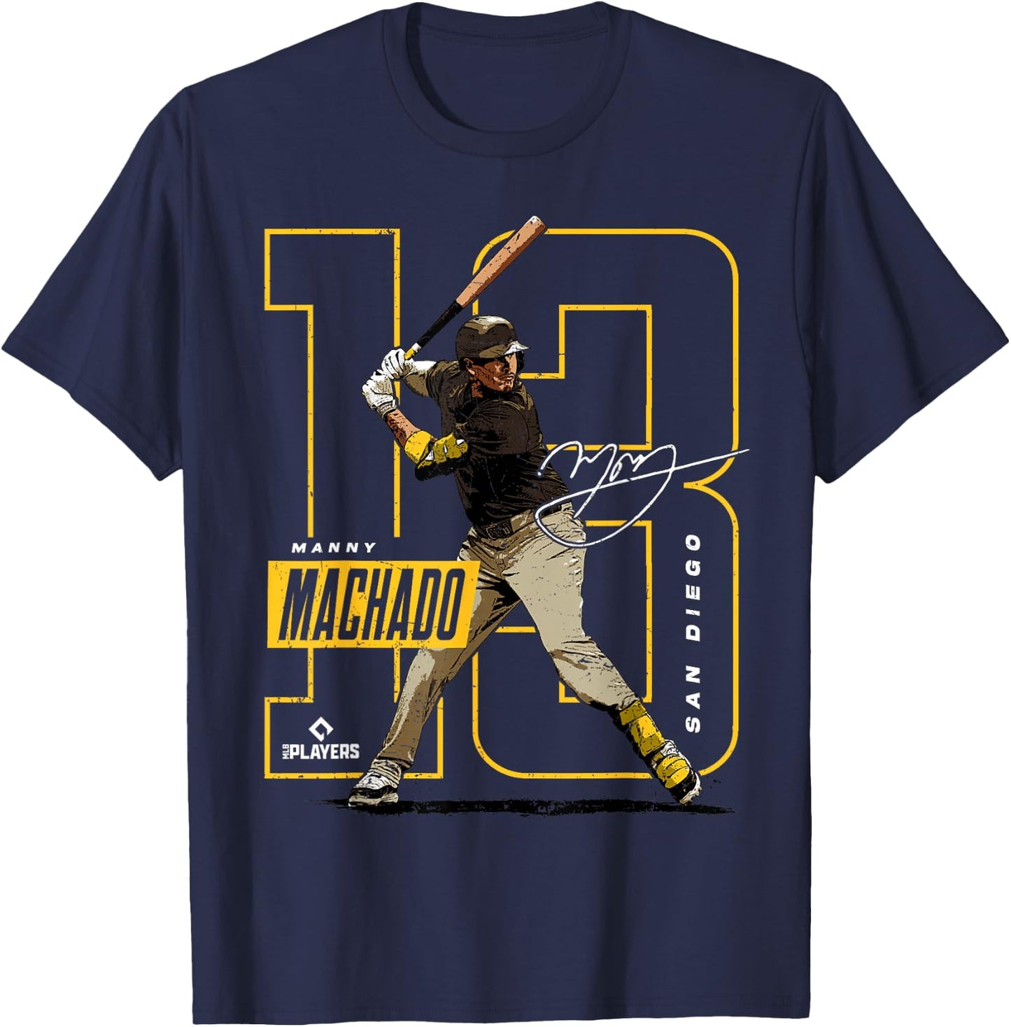 Manny Machado | San Diego Baseball MLB Players | MLBMAC4055 T-Shirt - T-Shirt | Navy