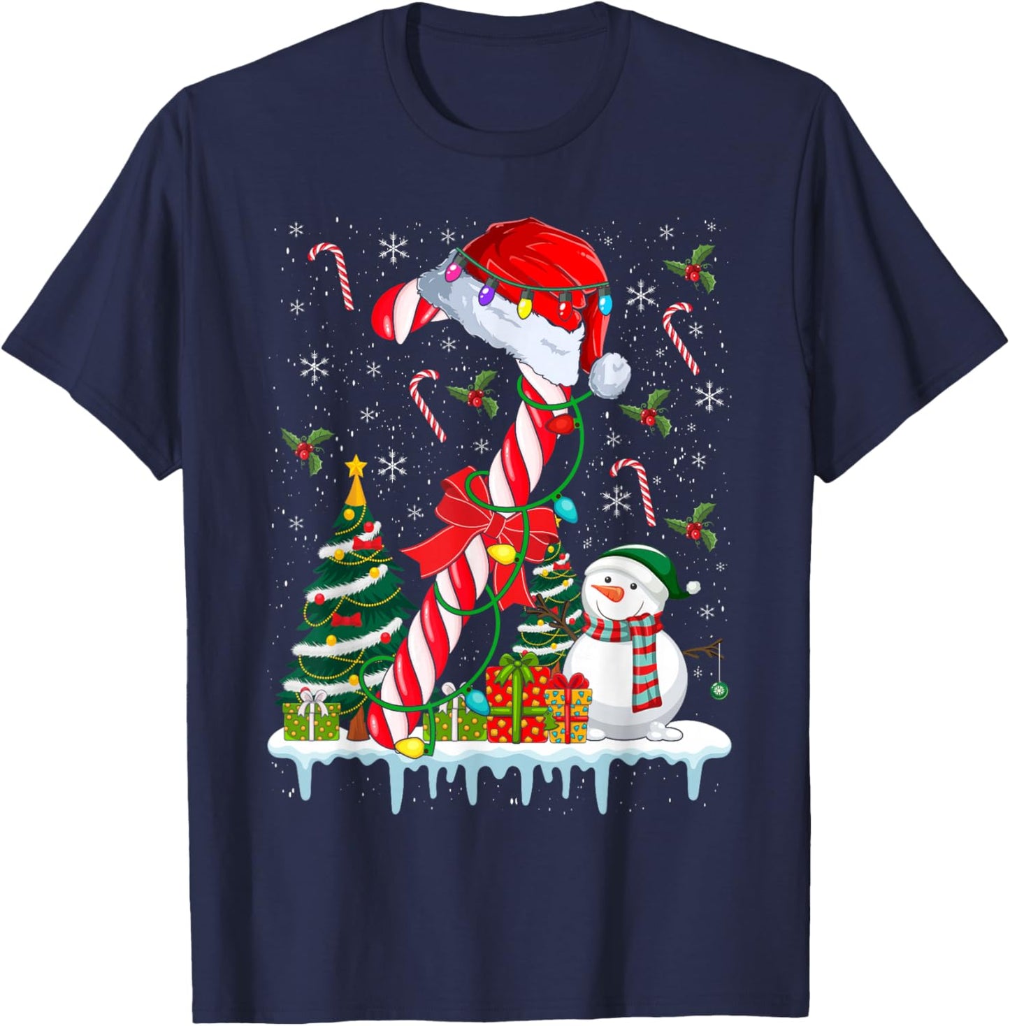 Christmas Candy Cane Lover Gift Co. Candy Cane Crew Christmas Matching Costume Xmas Group Family/Group T-Shirt - T-Shirt | Navy