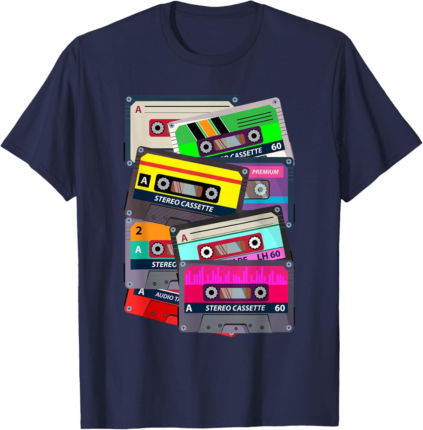 Eighties Music Lover Retro 80s T-Shirt - T-Shirt | Navy