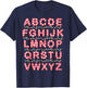 Christmas Alphabet Candy Cane Pre-K Kindergarten Teacher T-Shirt - T-Shirt | Navy