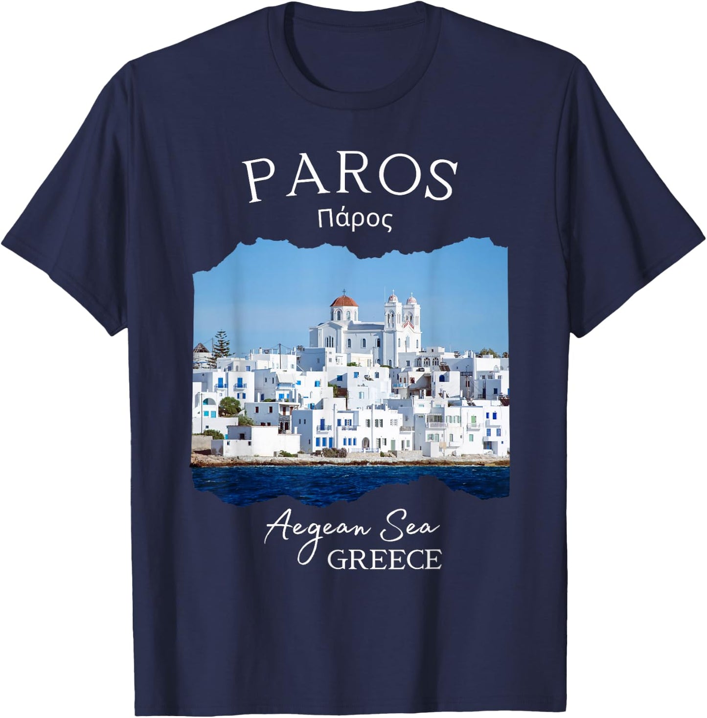 Greek Island Paros Greece Greek Vacation Souvenir Women Men T-Shirt - T-Shirt | Navy