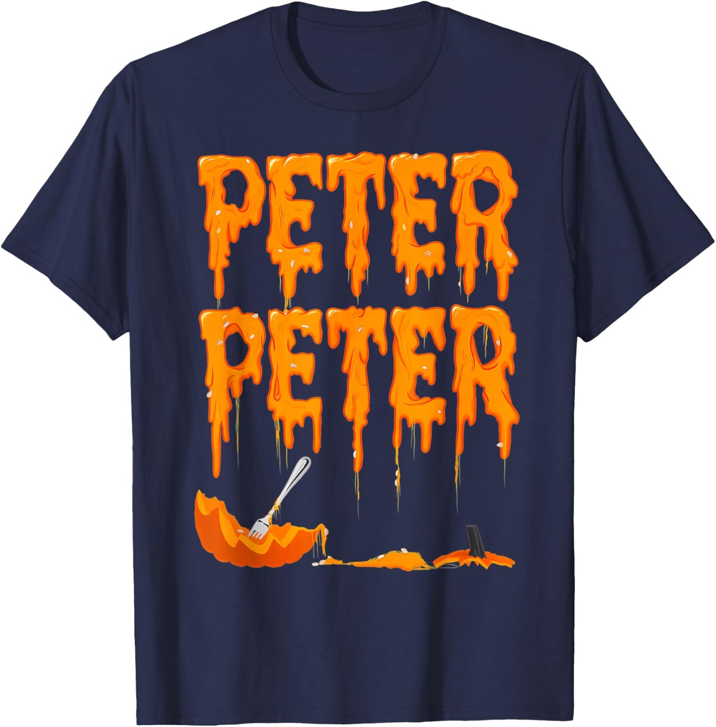 Peter Pumpkin Costume Eater For Couples Matching Halloween T-Shirt - T-Shirt | Navy