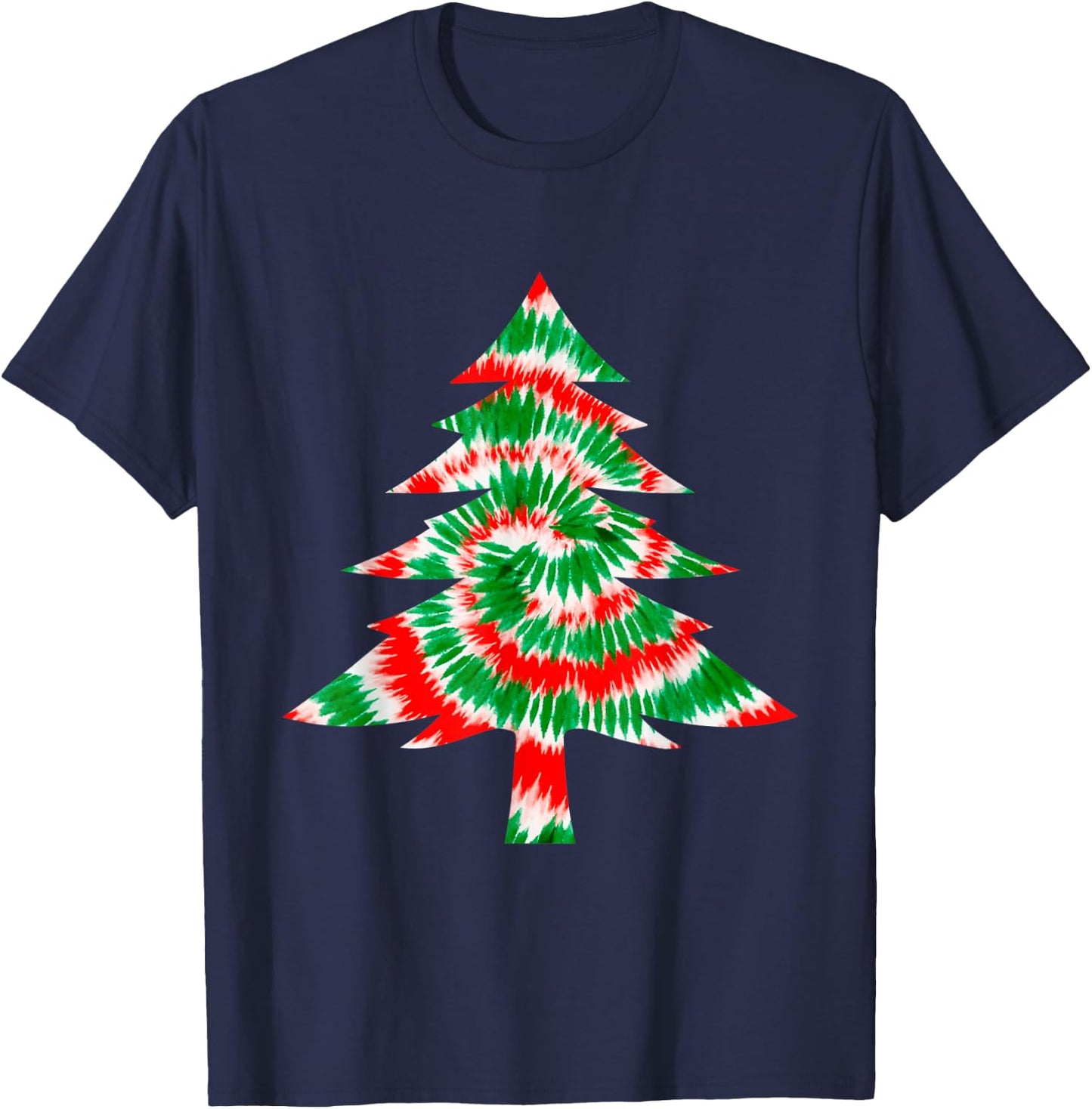 Tie Dye Christmas Tree Funny Xmas Holidays Party Men Women T-Shirt - T-Shirt | Navy