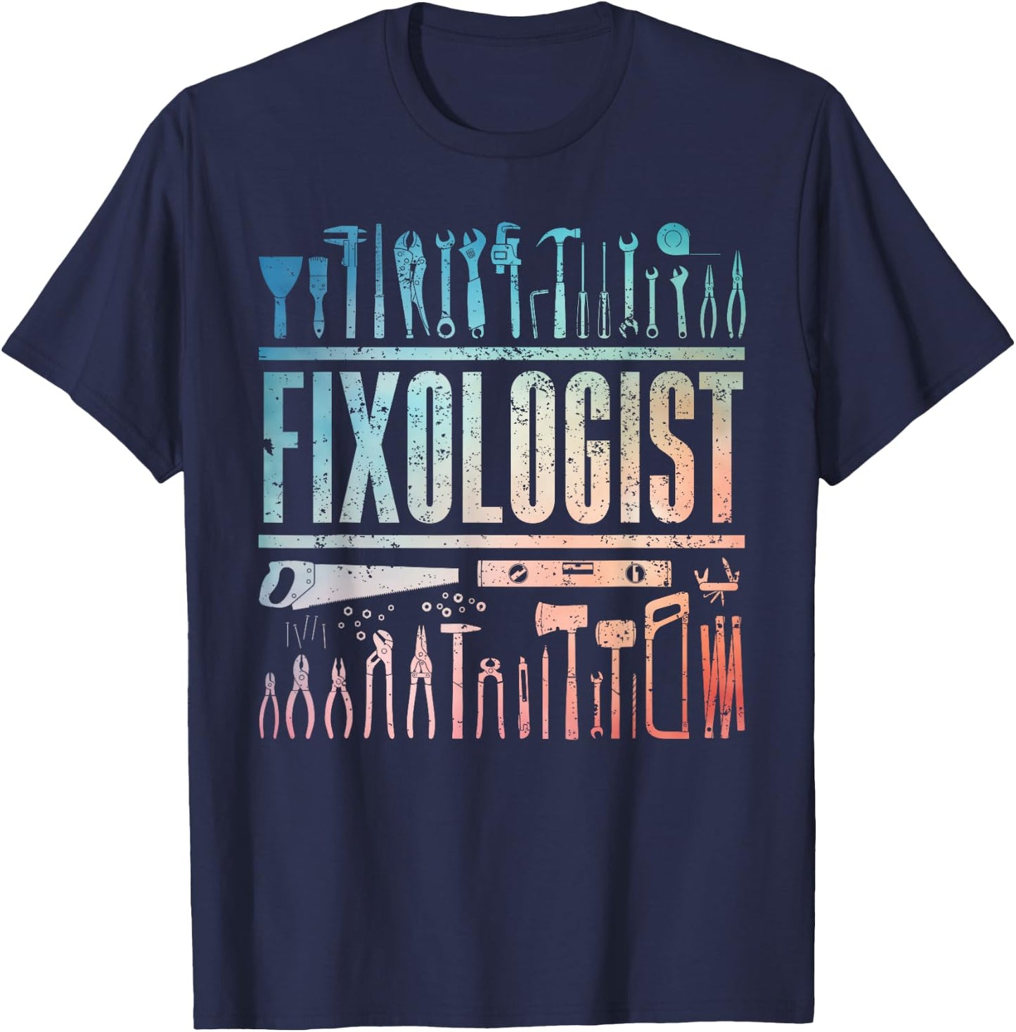 Funny Handyman Art Dad Fixologist Tool DIY Handyman T-Shirt - T-Shirt | Navy