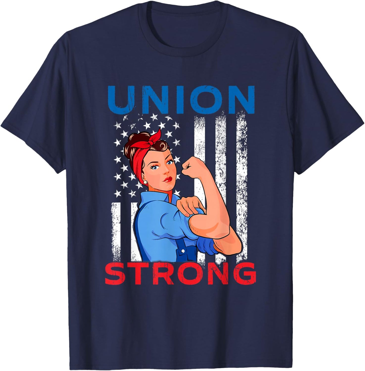 Union Strong - Labor Day Skilled Union Worker T-Shirt - T-Shirt | Navy