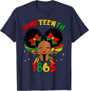 Juneteenth 1865 African American Black Princess Kids Girls T-Shirt - T-Shirt | Navy