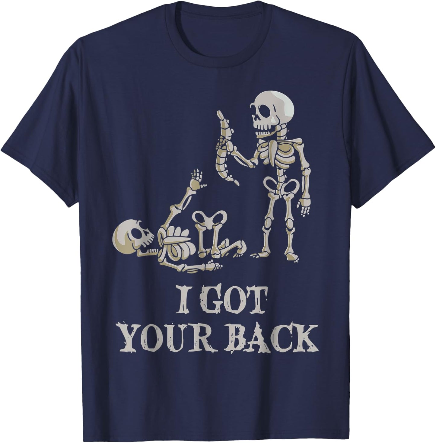I Got Your Back Halloween Skeleton T-Shirt - T-Shirt | Navy