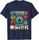 I Teach The Cutest Little Monsters Teacher Halloween Outfit Women T-Shirt - T-Shirt | Navy