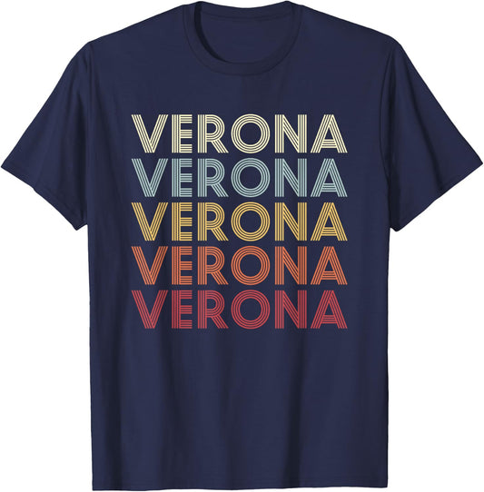 Verona Pennsylvania Verona PA Retro Vintage Text T-Shirt - T-Shirt | Navy
