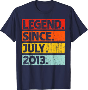 12th Birthday Gifts Legend Since July 2013 12 Years Old T-Shirt - T-Shirt | Navy