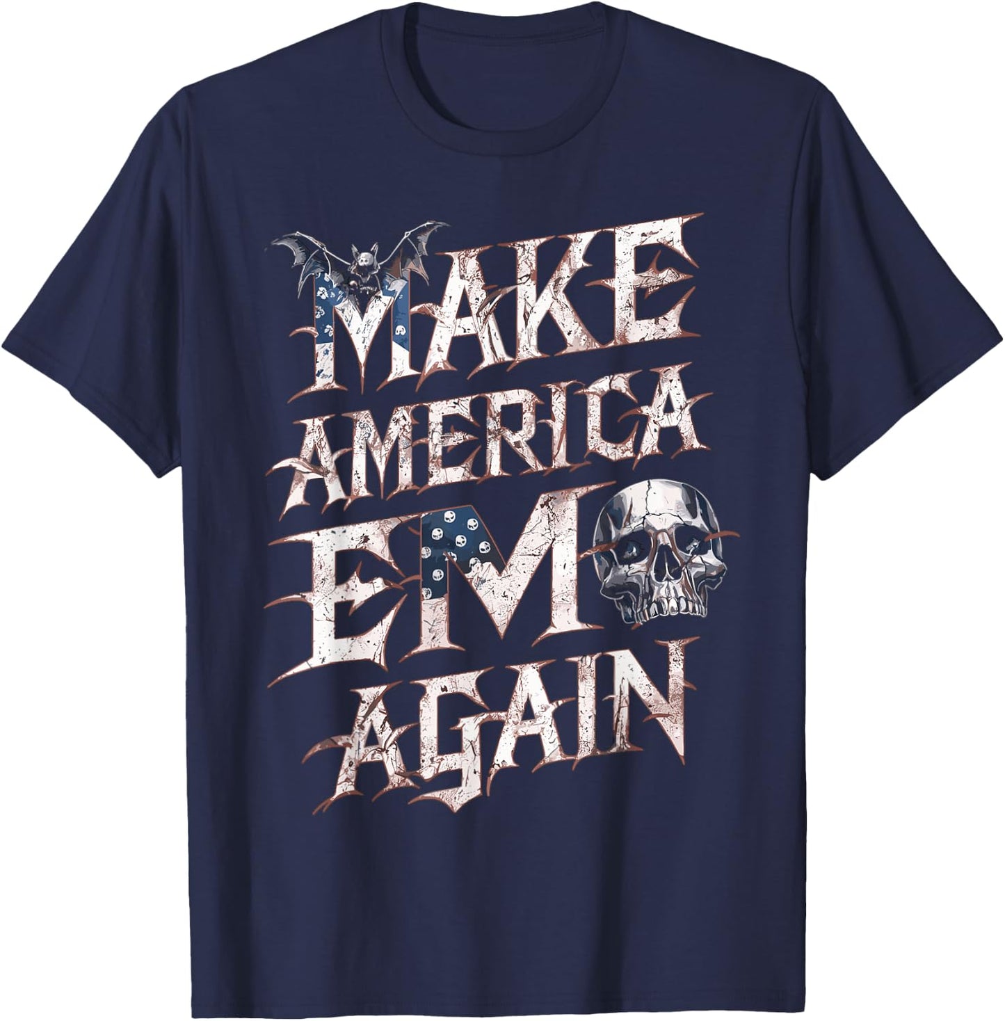 Make America Emo Again Funny T-Shirt - T-Shirt | Navy