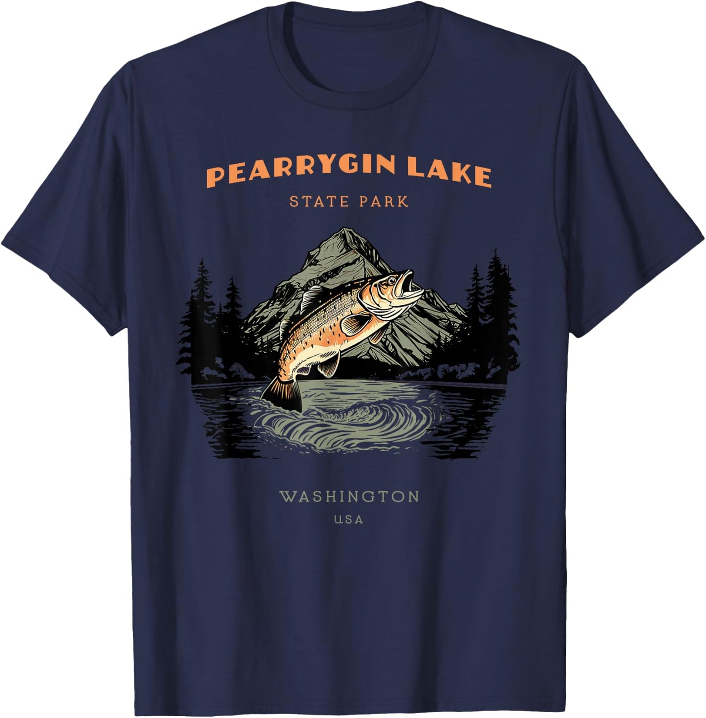 Pearrygin Lake State Park Washington Retro Vintage T-Shirt - T-Shirt | Navy