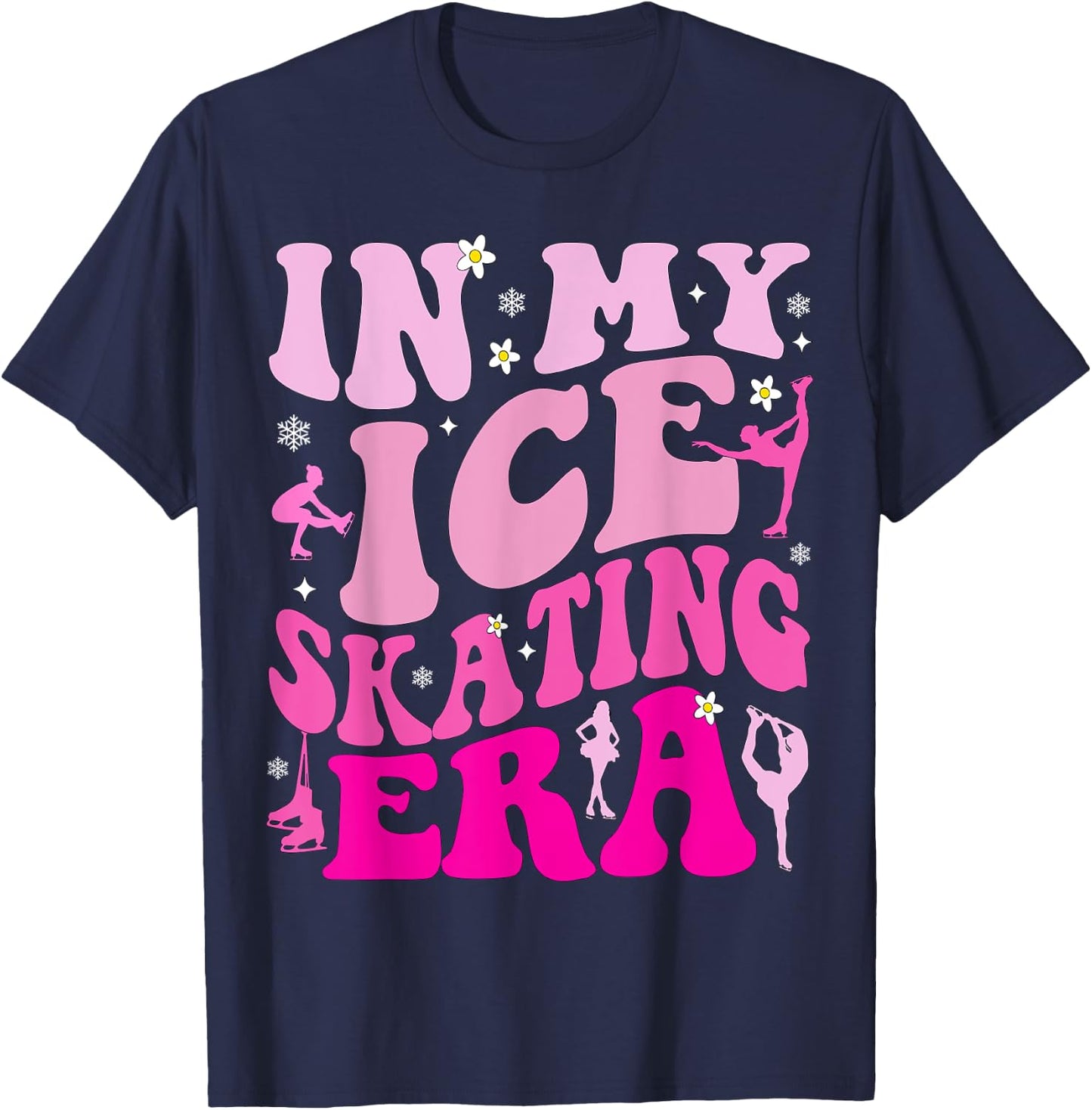In My Ice Skating Era Skater Coach Figure Hockey Skate T-Shirt - T-Shirt | Navy