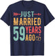 Just Married 59 Years Ago - 59th Wedding Anniversary Couple T-Shirt - T-Shirt | Navy