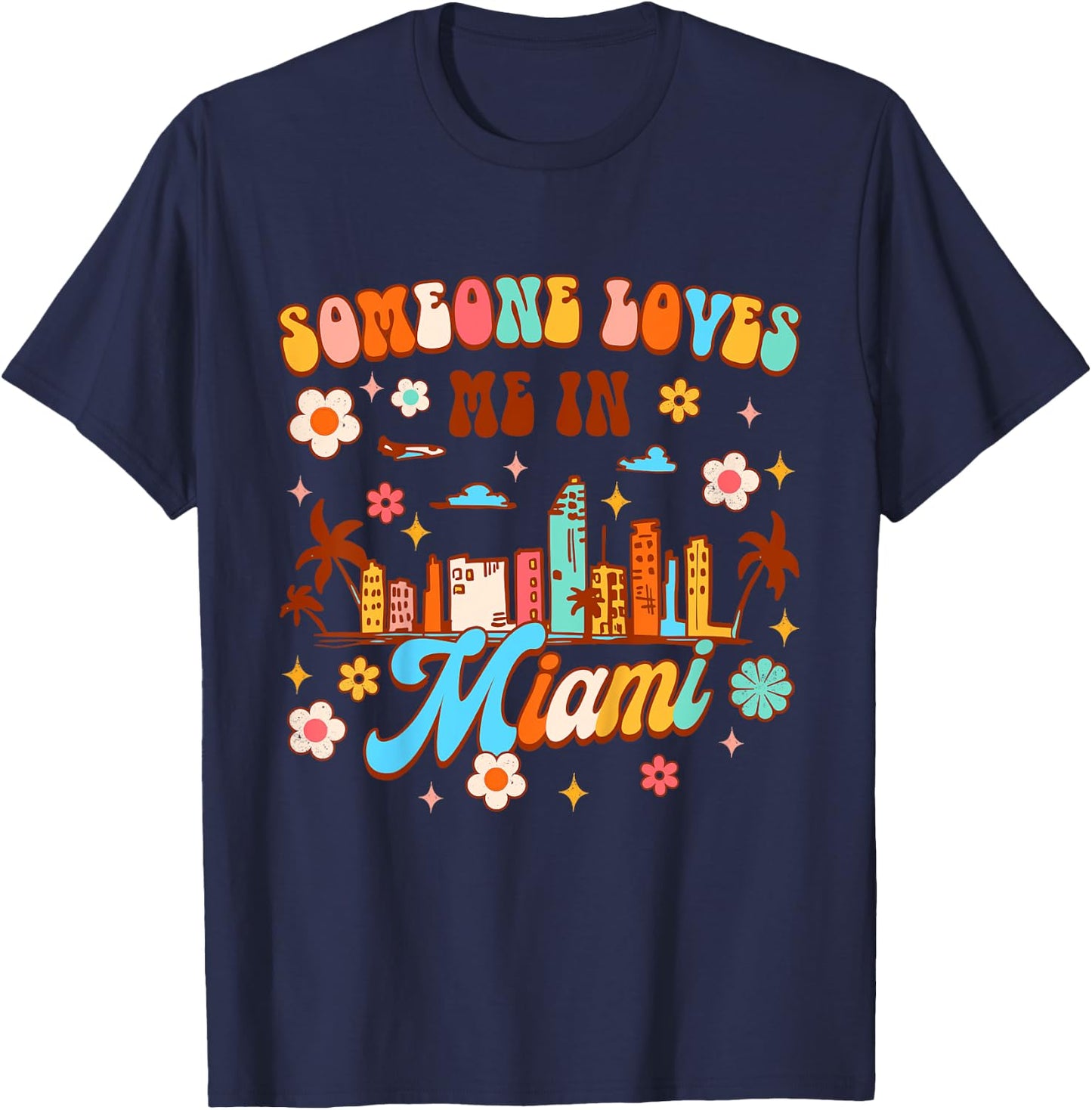 Kids Miami Florida Baby Made In Miami Someone Loves Me In Miami T-Shirt - T-Shirt | Navy
