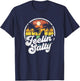 Feeling Salty Island Vacation Surfing Palm Retro Beach Gift T-Shirt - T-Shirt | Navy
