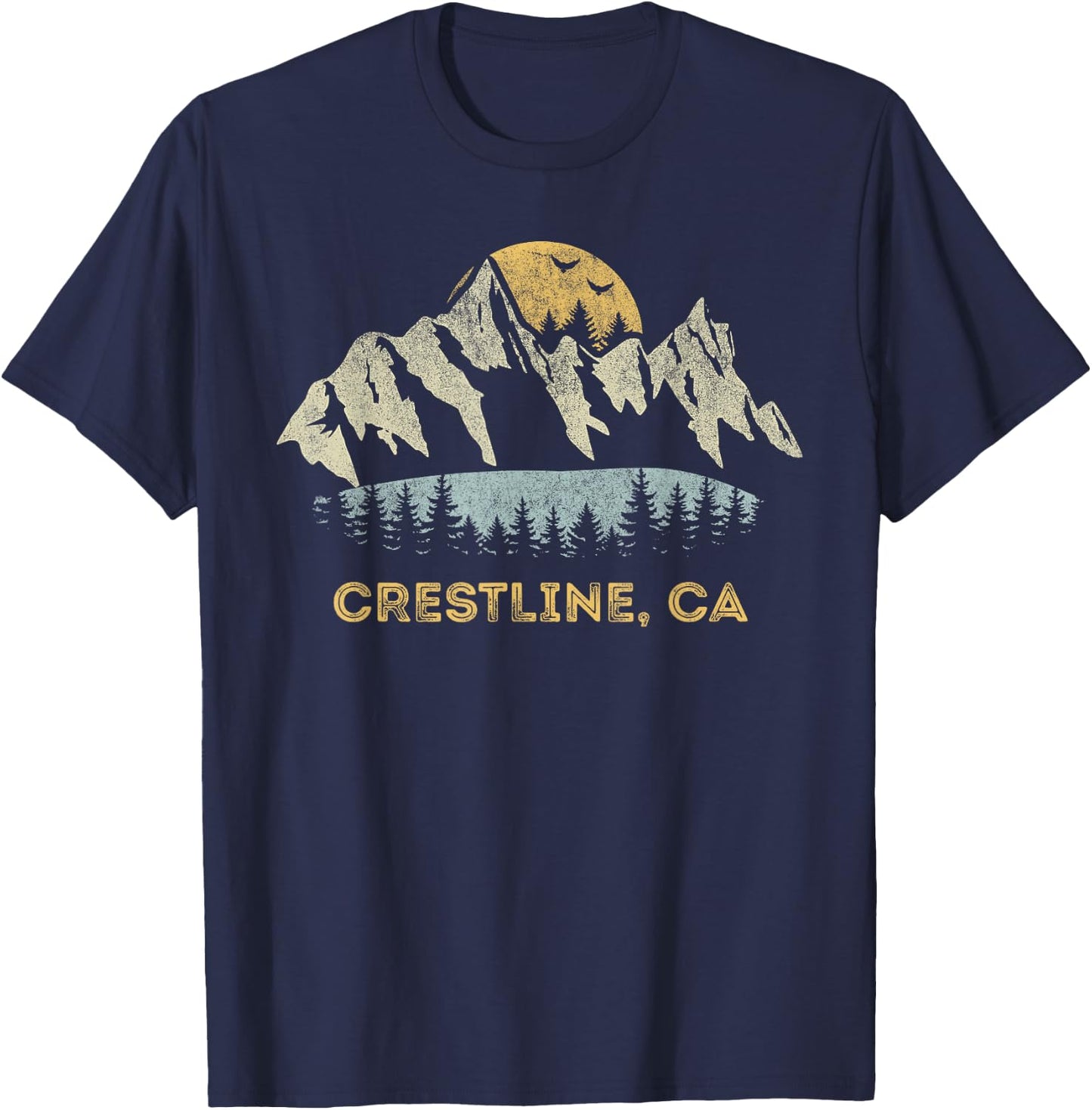 Crestline California Mountain Sunset Sunrise CA T-Shirt - T-Shirt | Navy
