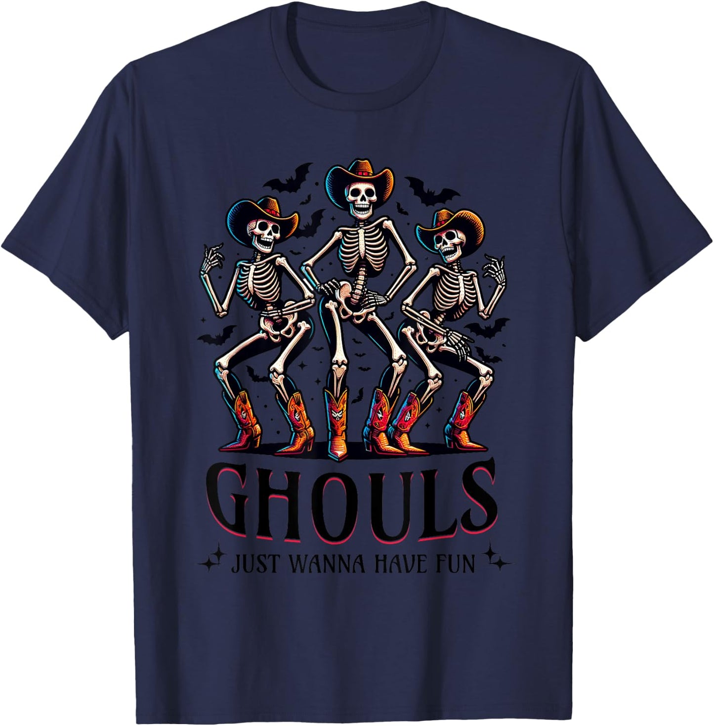 Ghouls Just Wanna Have Fun Funny Cowgirls Halloween T-Shirt - T-Shirt | Navy