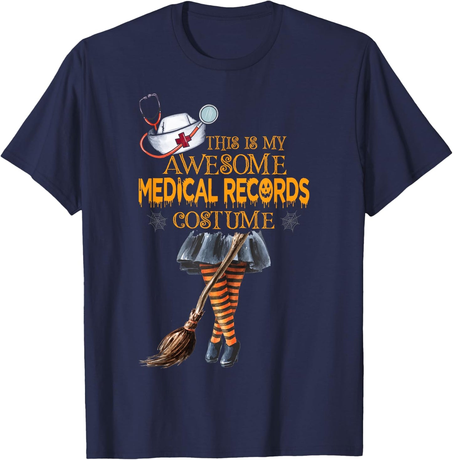 This is my Halloween Medical Records Costume Medical Records T-Shirt - T-Shirt | Navy
