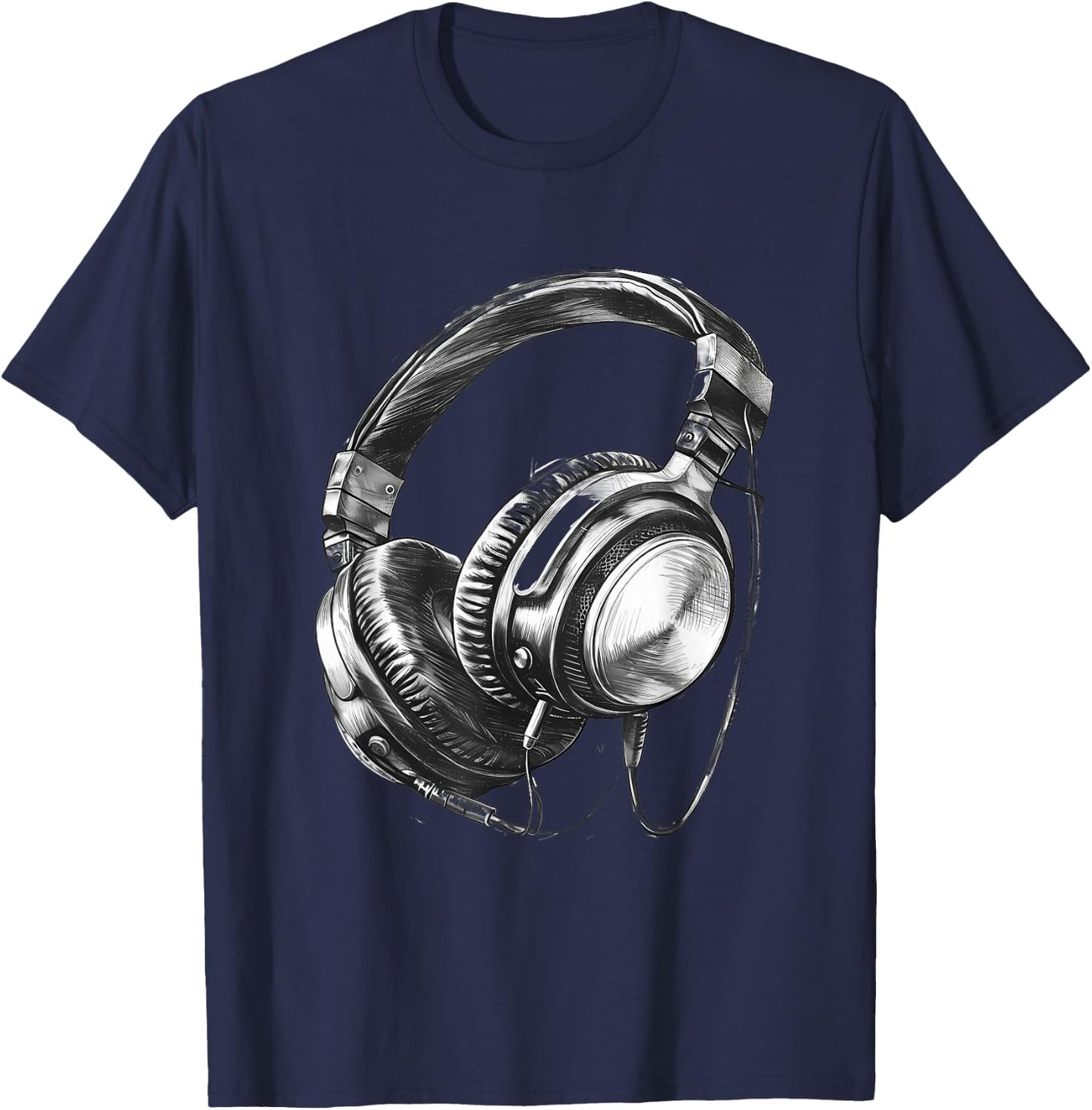 Headphones Music DJ Music Headphones House Headphone Lover T-Shirt - T-Shirt | Navy