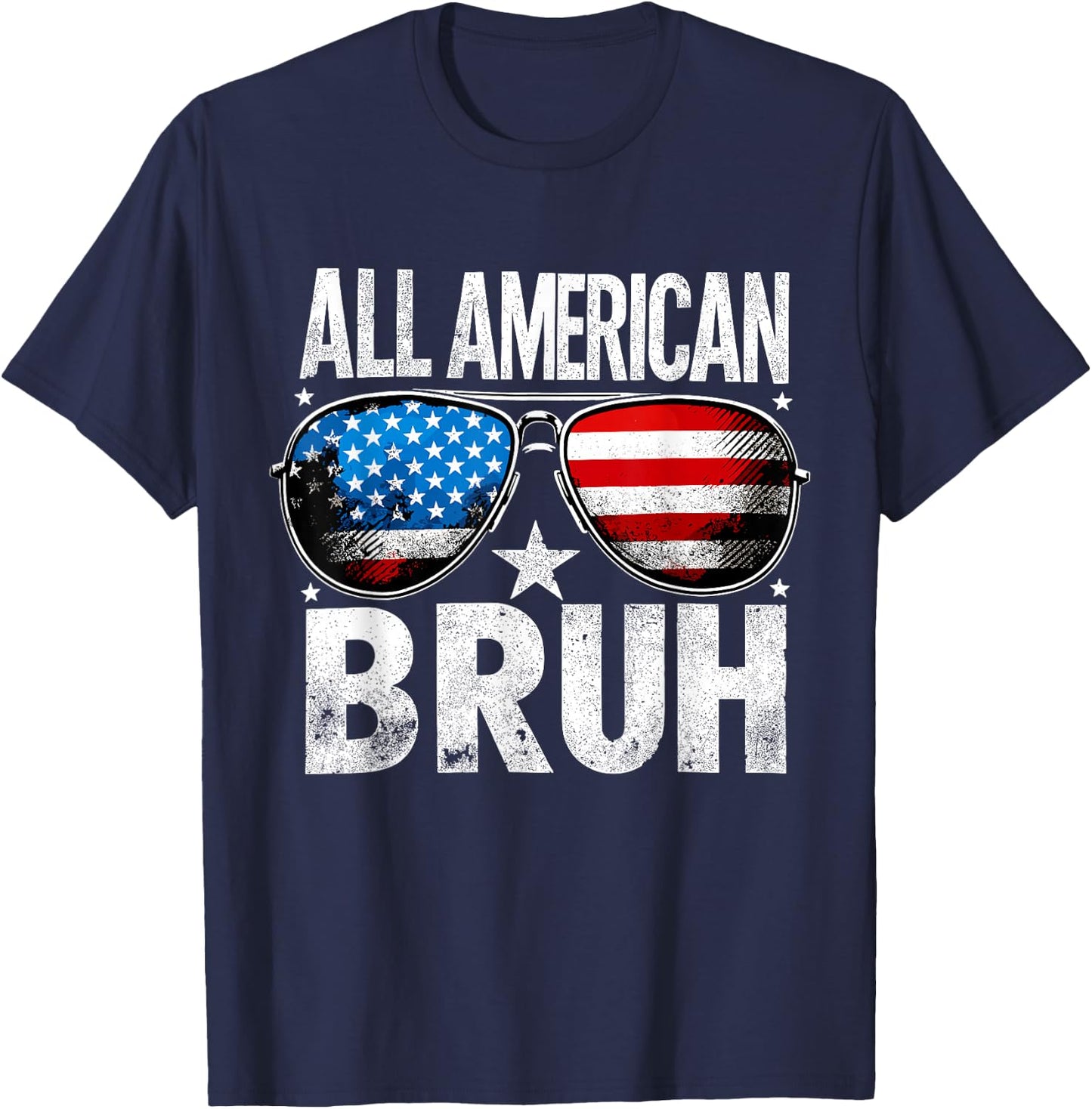 All American Bruh 4th of July Boys Patriotic Kids T-Shirt - T-Shirt | Navy