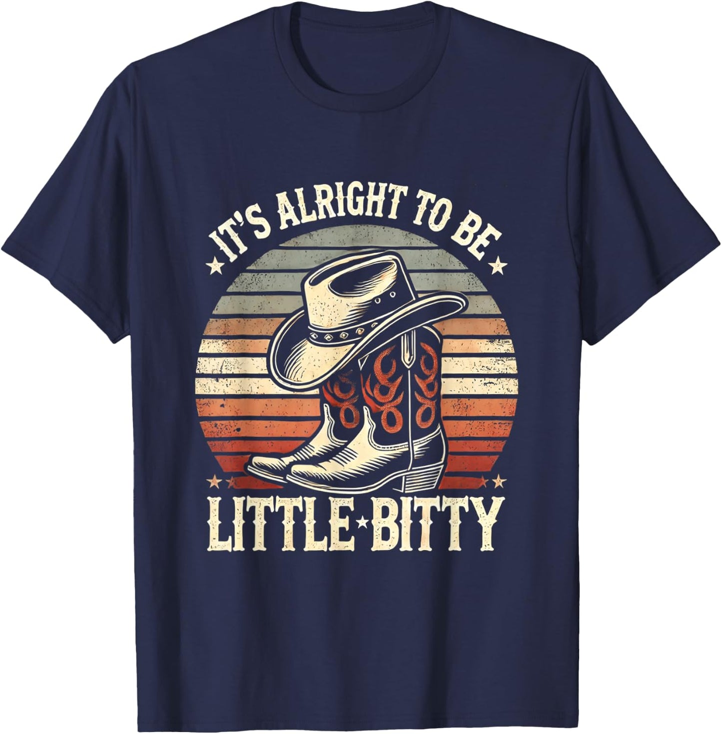 Retro It’s Alright To Be Little Bitty Country Music Toddler T-Shirt - T-Shirt | Navy