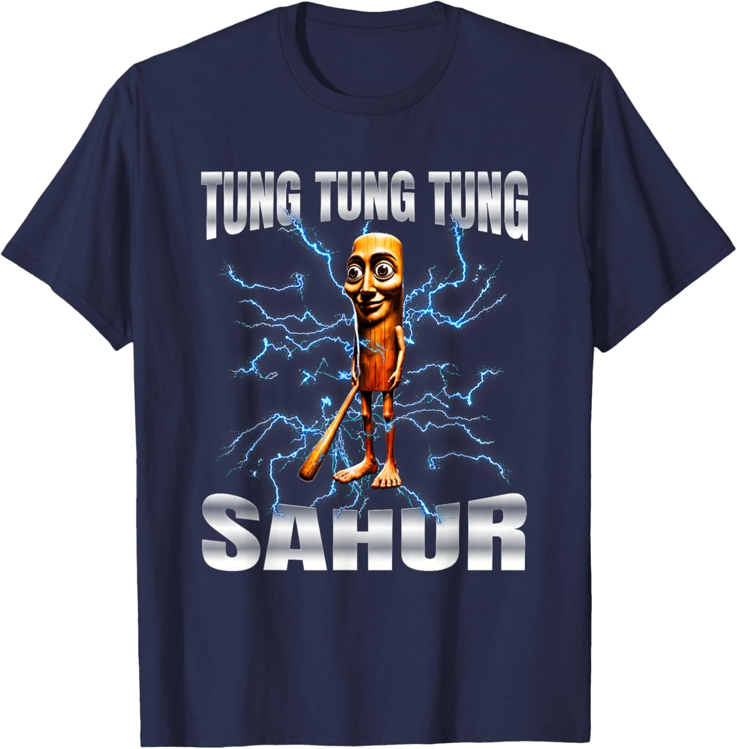 Tung Tung Tung Sahur is Calling Funny Italian Brainrot Meme T-Shirt - T-Shirt | Navy