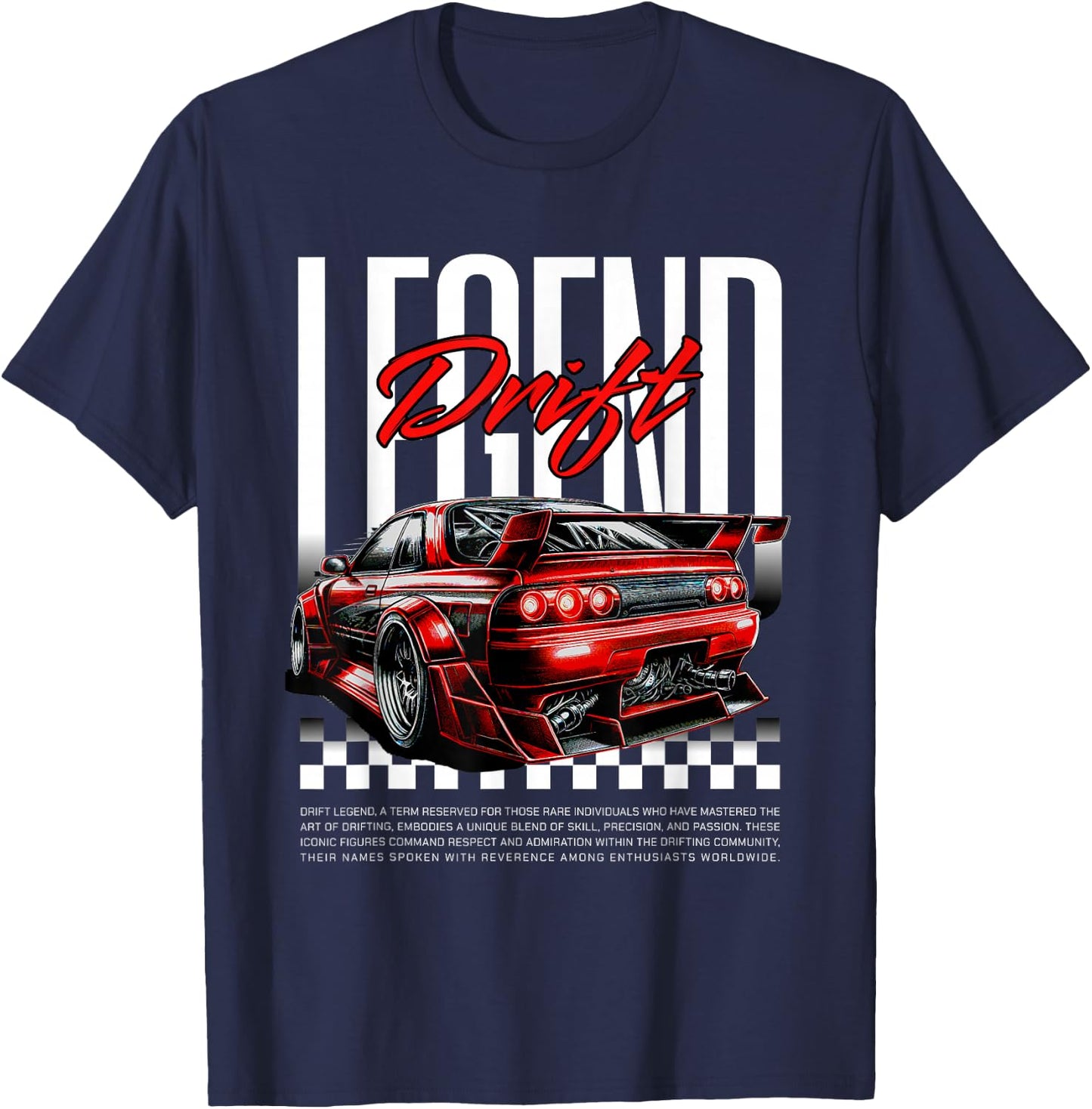 Cool Retro Vintage Japanese JDM Tokyo Japan Drift Race Car T-Shirt - T-Shirt | Navy