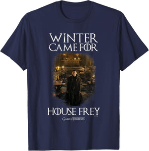 Game Of Thrones Winter Came For House Frey Arya Vignette T-Shirt - T-Shirt | Navy