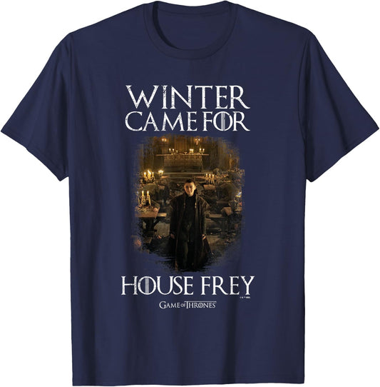 Game Of Thrones Winter Came For House Frey Arya Vignette T-Shirt - T-Shirt | Navy