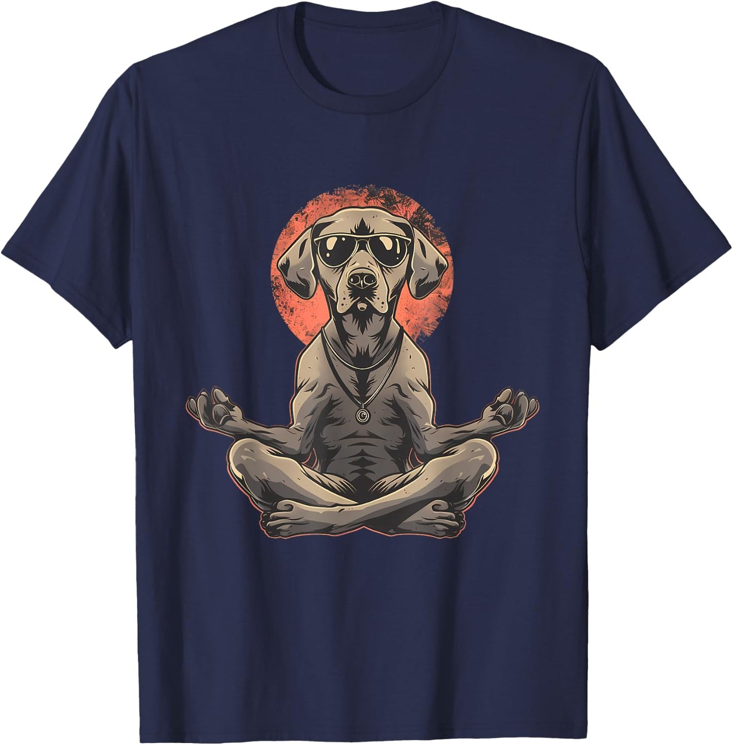 Dog Meditation Buddhist Spiritual Zen Buddha Yoga Hindu Men Women Kids T-Shirt - T-Shirt | Navy
