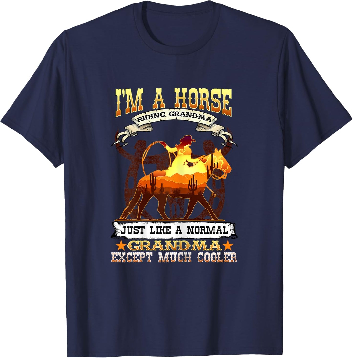 I'm A Horse Riding Grandma I Equestrian Horse Lover T-Shirt - T-Shirt | Navy