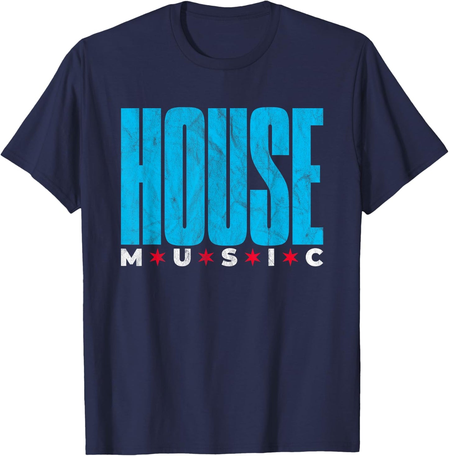 House Music - Chicago DJ EDM Distressed T-Shirt - T-Shirt | Navy