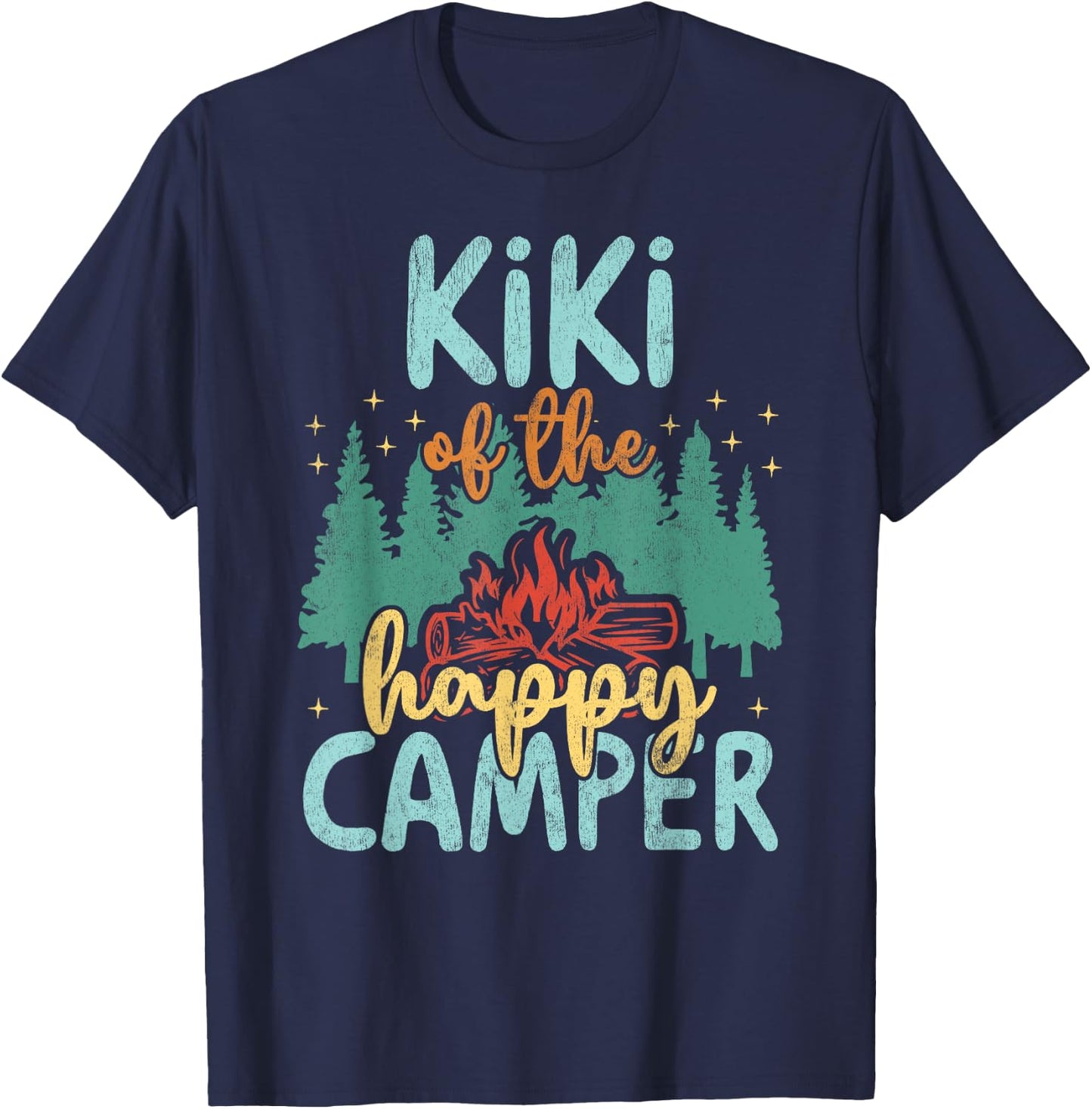 Kiki of Happy Camper 1st Birthday Party Retro Kiki T-Shirt - T-Shirt | Navy