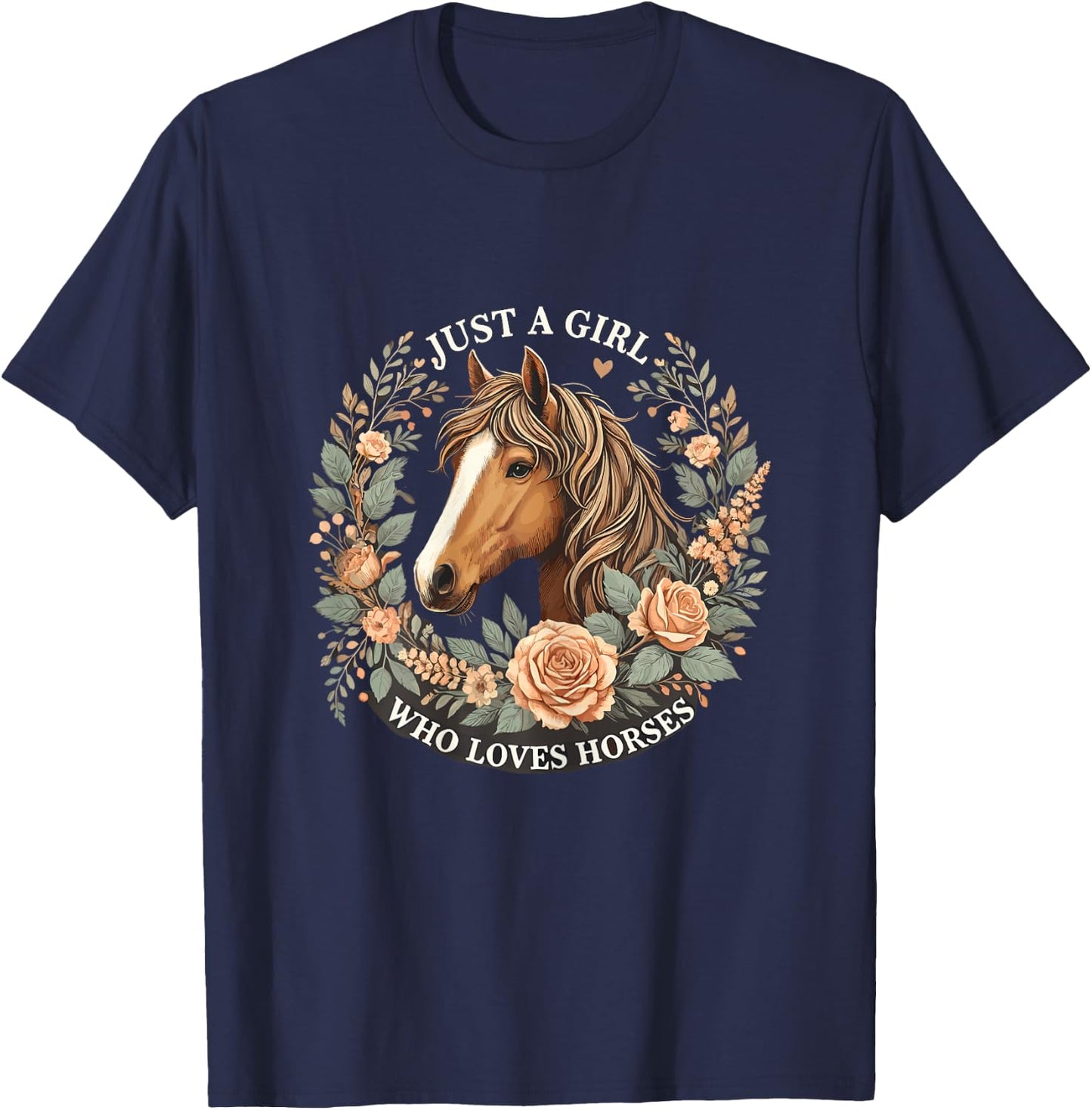 Just a Girl who loves Horses T-Shirt - T-Shirt | Navy