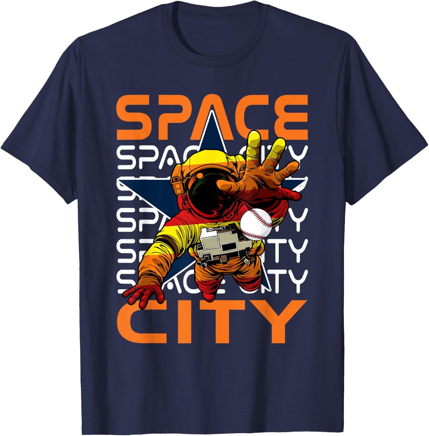 Classic Space City Proud Name Personalized Kawaii Houston T-Shirt - T-Shirt | Navy