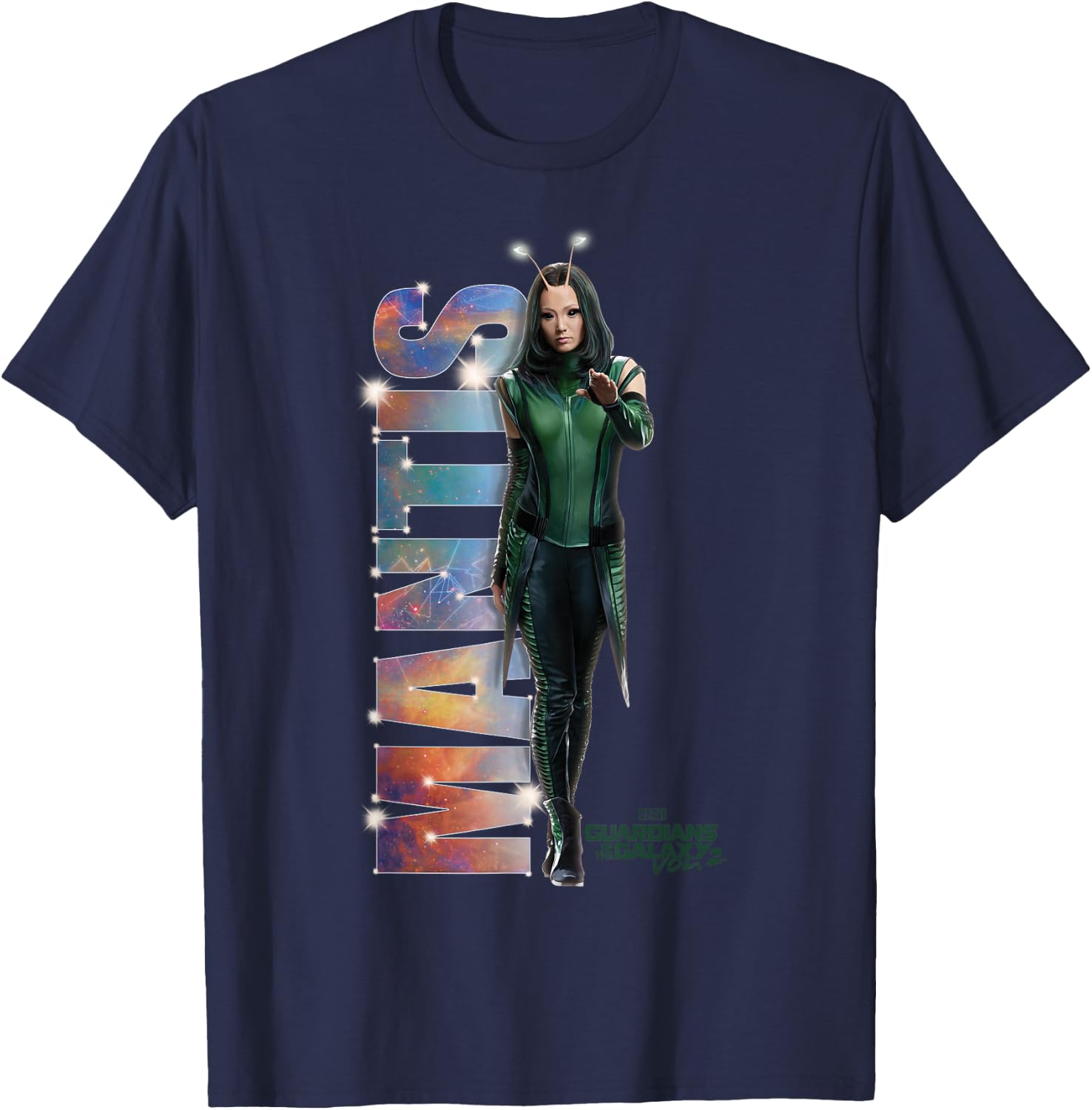 Marvel Guardians of The Galaxy Vol 2 Mantis Cosmic Portrait T-Shirt - T-Shirt | Navy