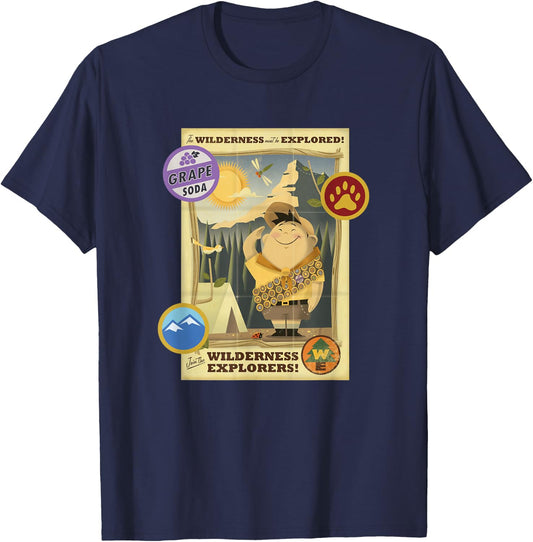 Disney Pixar Up Join The Wilderness Explorers Vintage Poster T-Shirt - T-Shirt | Navy