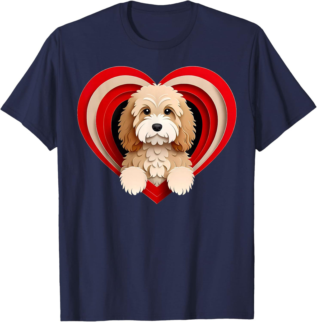 Cockapoo Heart Cute Puppy Dog Lover or Pet Owner T-Shirt - T-Shirt | Navy