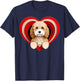 Cockapoo Heart Cute Puppy Dog Lover or Pet Owner T-Shirt - T-Shirt | Navy