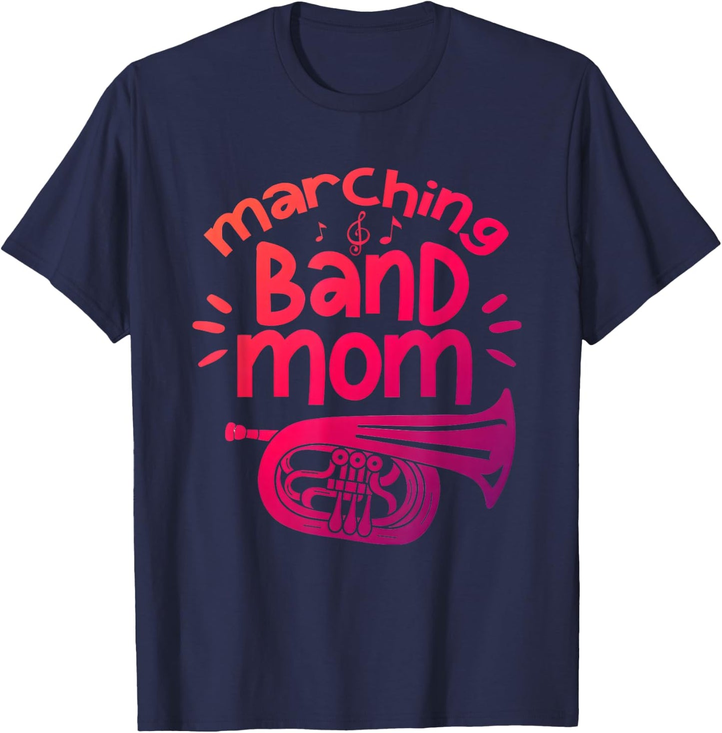 Marching Band Mom Baritone Horn Euphonium Player T-Shirt - T-Shirt | Navy