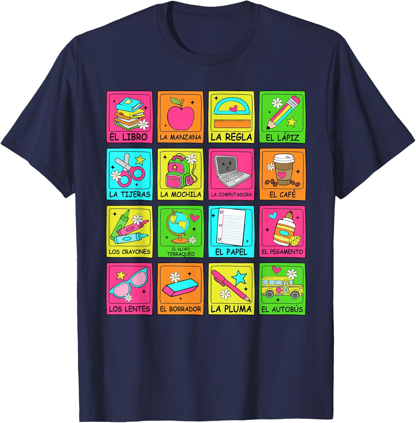 Maestra Bilingue Back To School Spanish Teacher Student T-Shirt - T-Shirt | Navy