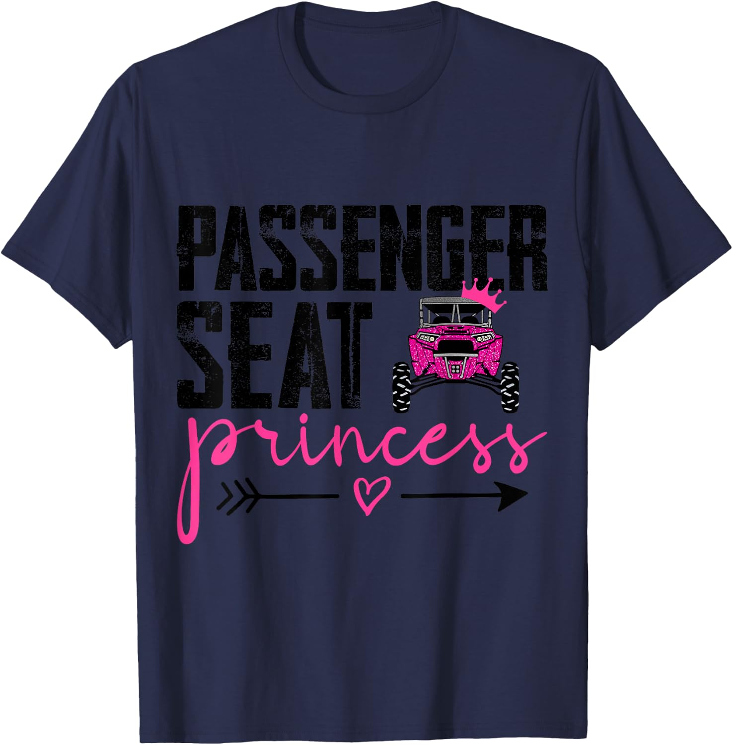 SXS UTV Passenger SeaT Princess T-Shirt - T-Shirt | Navy