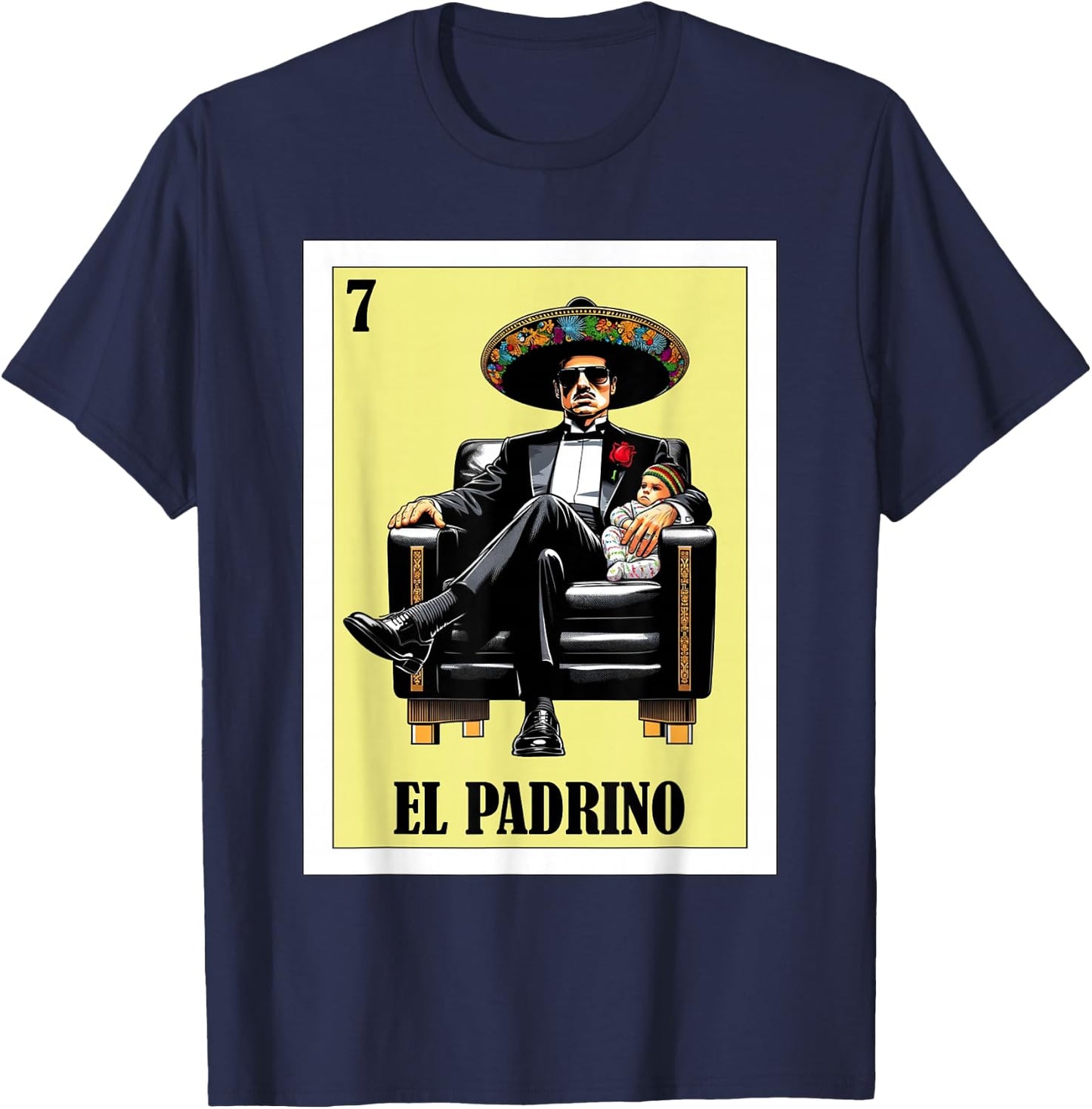 Funny Mexican Baptism Design - El Padrino T-Shirt - T-Shirt | Navy