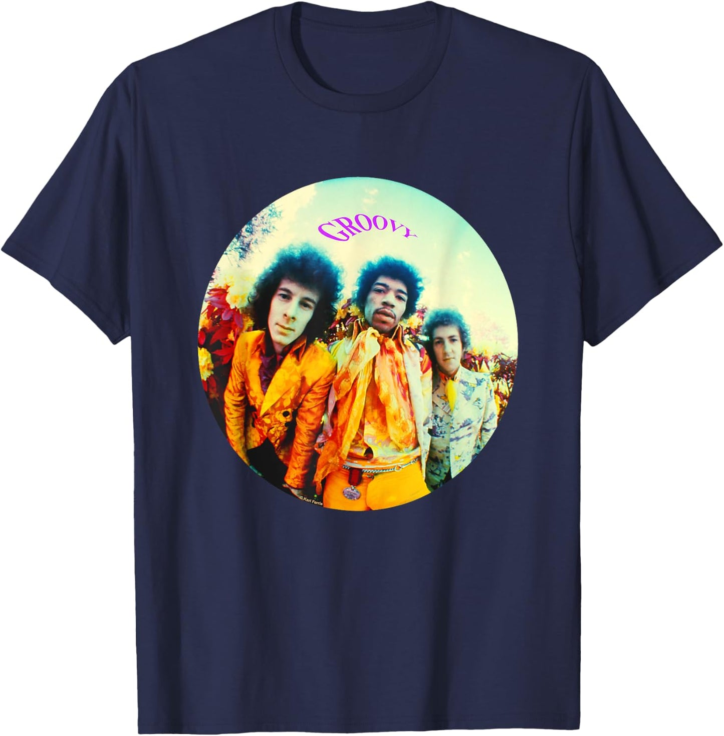 Karl Ferris Are You Experienced Jimi Hendrix Groovy T-Shirt - T-Shirt | Navy