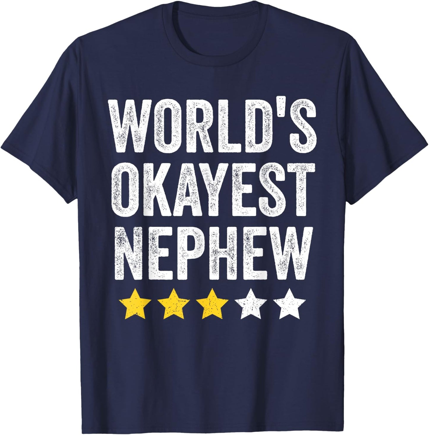 World's Okayest Nephew Funny Family Matching Vintage Style T-Shirt - T-Shirt | Navy