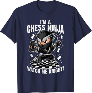 Chess Ninja Knight Funny Gift Chess Players T-Shirt - T-Shirt | Navy