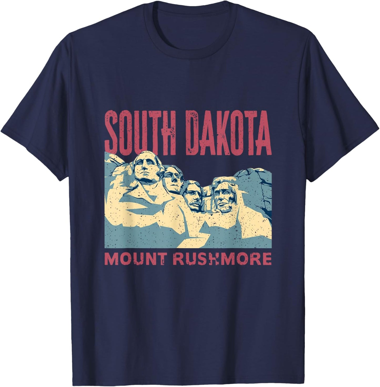 Vintage Mount Rushmore South Dakota US Founding Fathers T-Shirt - T-Shirt | Navy