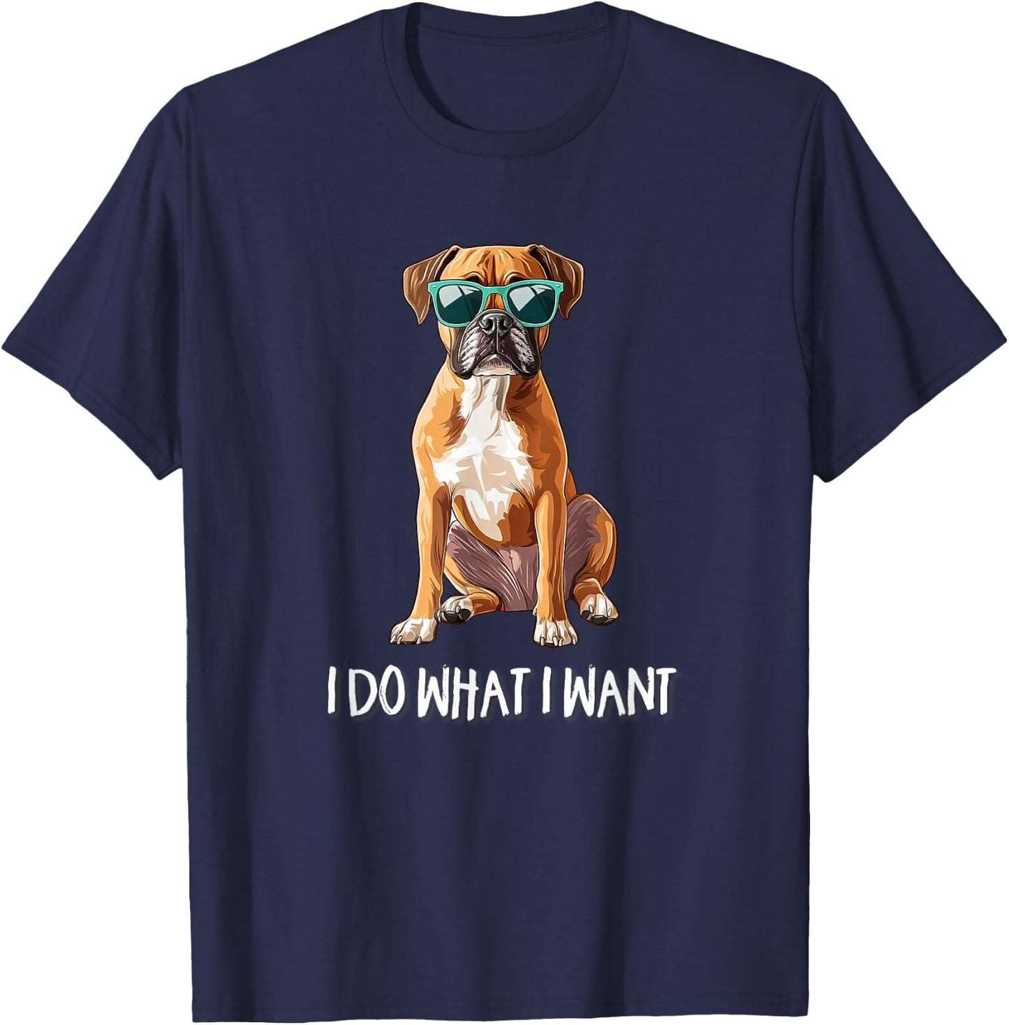 Kids Funny Do What I Want Boxer Dog Lover T-Shirt - T-Shirt | Navy
